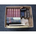 A box of late nineteenth century and twentieth century volumes including two leather bound volumes