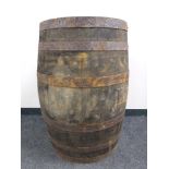 An oak coopered barrel