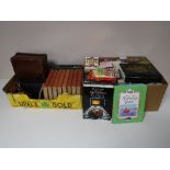 Two boxes containing books, relating to gardening, autobiographies,