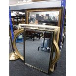 Four contemporary framed mirrors,