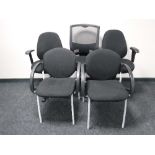 Three swivel office chairs,