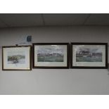 Two terry Harrison signed cricket prints, 'Trent Bridge' and 'the Oval',