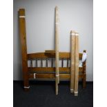 A pine 4' 6" bed frame,