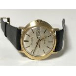 A scarce 9ct gold Bulova Accuquartz wristwatch,