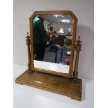 A Victorian pine dressing table mirror