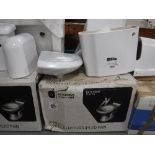 A large quantity of bathroom furniture - toilet pans, cisterns, hand basins, pedestals,