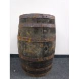 An oak coopered barrel