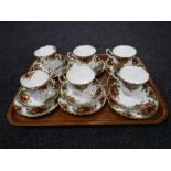 Six Royal Albert Old Country Roses china trios