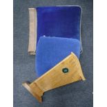 A pair of cinema seats upholstered in blue dralon