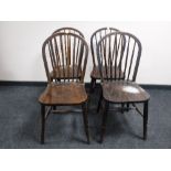 Four oak Windsor style chairs