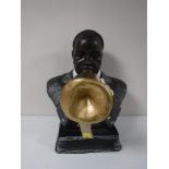 A figure of a jazz musician playing a trumpet