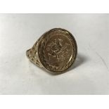 A 9ct gold St George ring
