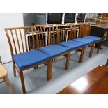 Five late 20th century teak dining chairs