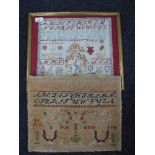 Two late 19th century samplers (one framed)