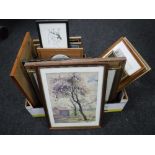 A box containing a large quantity of assorted pictures and prints