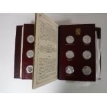 A Winston Churchill centenary trust set of sterling silver proof edition medals in folder