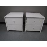 A pair of two drawer high gloss,