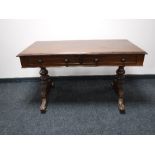 A Victorian mahogany library table