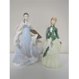 Two Royal Worcester figures - Sunday Morning and With All My Heart sculptured by John Bromley no.