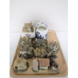 A tray containing nine house ornaments, Lilliput Lane,
