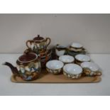 A tray of Japanese egg shell tea china