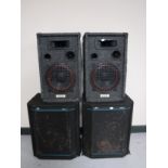 A pair of Peavey HISYS 1 speakers together with a pair of Pro endurance speakers