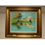Jacques Eitel, French impressionist study, oil on board,