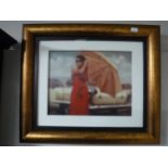 A gilt framed Martin Spain limited edition print - Wind Swept