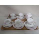 A tray of nineteen pieces of Shelley bone china pattern 2304