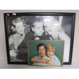A framed black and white poster - Hollywood triangle depicting Marilyn Monroe together with a gilt