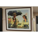 After Jack Vettriano : Summertime Blues, reproduction in colours, numbered 112/975,