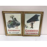 Six gilt framed Guinness advertisements