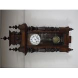 A mahogany Vienna 8 day wall clock