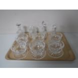 A tray of Waterford Crystal to include a set of six lead crystal grapefruit dishes,