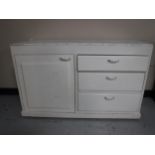 A painted pine low sideboard