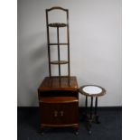 A walnut Queen Anne style bedside cabinet,