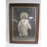 An early twentieth century oak framed religious print