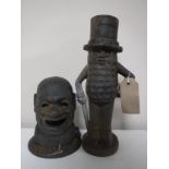 Two cast iron money boxes - Mr Peanut and Smiling Sam