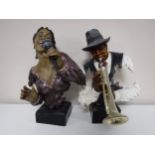 Two contemporary figures - jazz singer and trumpet player