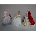 Three Royal Doulton figures - two Royal Doulton Pretty Ladies Rachel and Barbara,