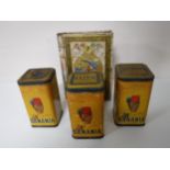 Three mid twentieth century French Banania advertising tins,