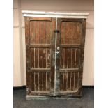 A Victorian pine double door cabinet,