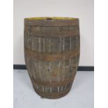 A coopered oak barrel