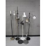 Six late twentieth century floor lamps