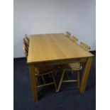A Danish Haslev design dining table with extension leaf,