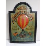 A carved wooden panel - Anglo American Balloon flight