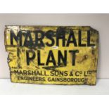 An enamel metal sign- Marshall Plant