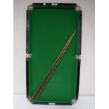 A Sykes miniature table top snooker table with accessories