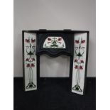 A Victorian style tiled fire insert