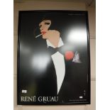 A Rene Gruau framed 1981 edition print,